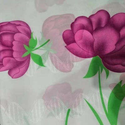 تنفس بولي تريكو 90gsm غطاء فراش النسيج تصميم زهرة حمراء