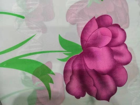 تنفس بولي تريكو 90gsm غطاء فراش النسيج تصميم زهرة حمراء